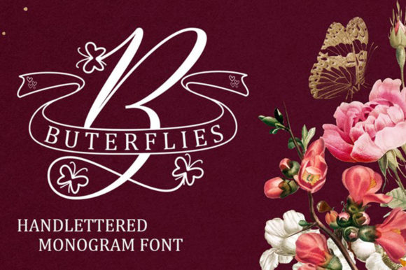 Butterflies Monogram Font for Handmade Creations