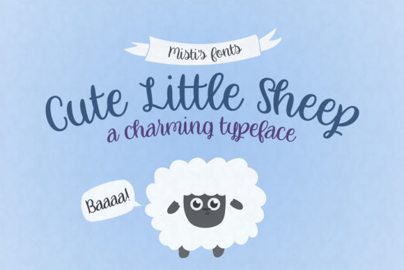 Cute Little Sheep Font for Handmade Creations