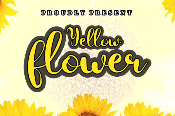 Yellow Flower Font for Editorial Design